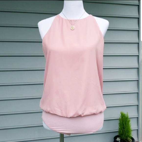 Umgee Blush Bodysuit Slit Back - Picture 2 of 8